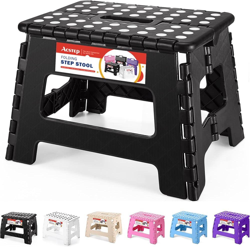 ACSTEP Folding Step Stool 9'' Tall Kids Step Stool Holds Up to 300 lb Plastic Foldable Step Stool... | Amazon (US)