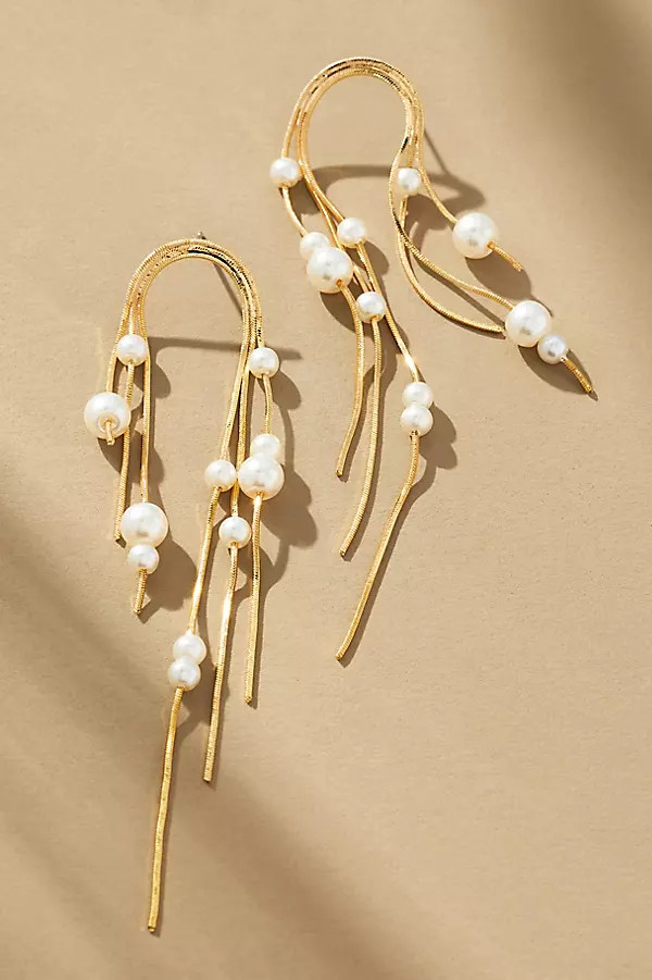 Pearl Rounded Drop Earrings | Anthropologie (US)