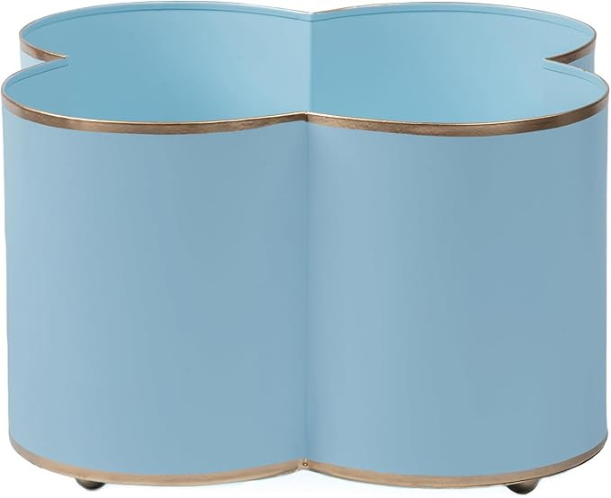 Jaye's Studio Mattie Decorative Quatrefoil Cachepot Planter Gold Flower Pot, Light Blue Pots for ... | Amazon (US)