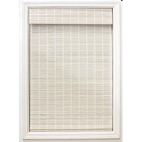 ARLO BLINDS Sheer Bamboo Roman Shades with Valance - Whitewash, 24" W x 74" H - Light Filtering C... | Amazon (US)