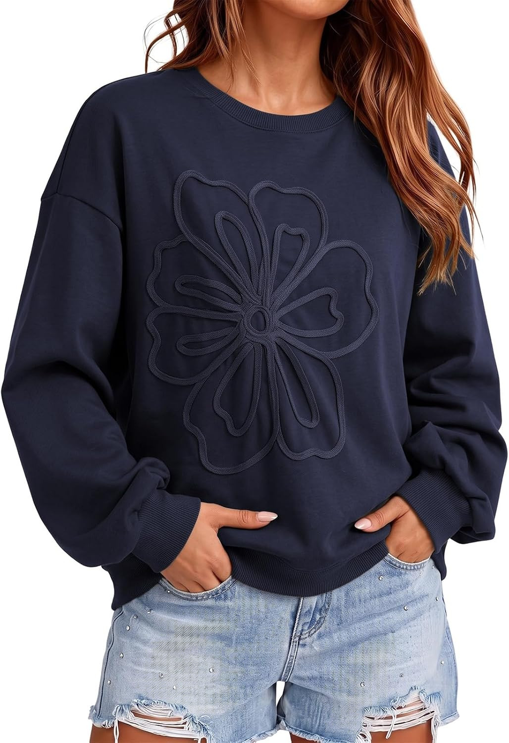 Dokotoo Oversized Lightweight Sweatshirt for Women Cotton Floral Tops 2026 | Amazon (US)
