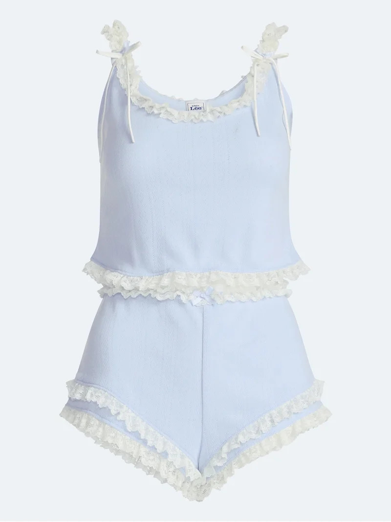 Kacey Lee Women's Pointelle Ruffle Sleep Set, 2-Piece, Sizes XS-XXL | Walmart (US)