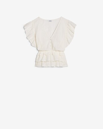 Tiered Button Front Top | Express