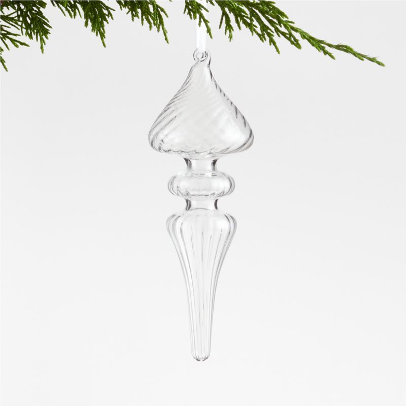 Small Glass Finial Christmas Tree Ornament | Crate & Barrel | Crate & Barrel