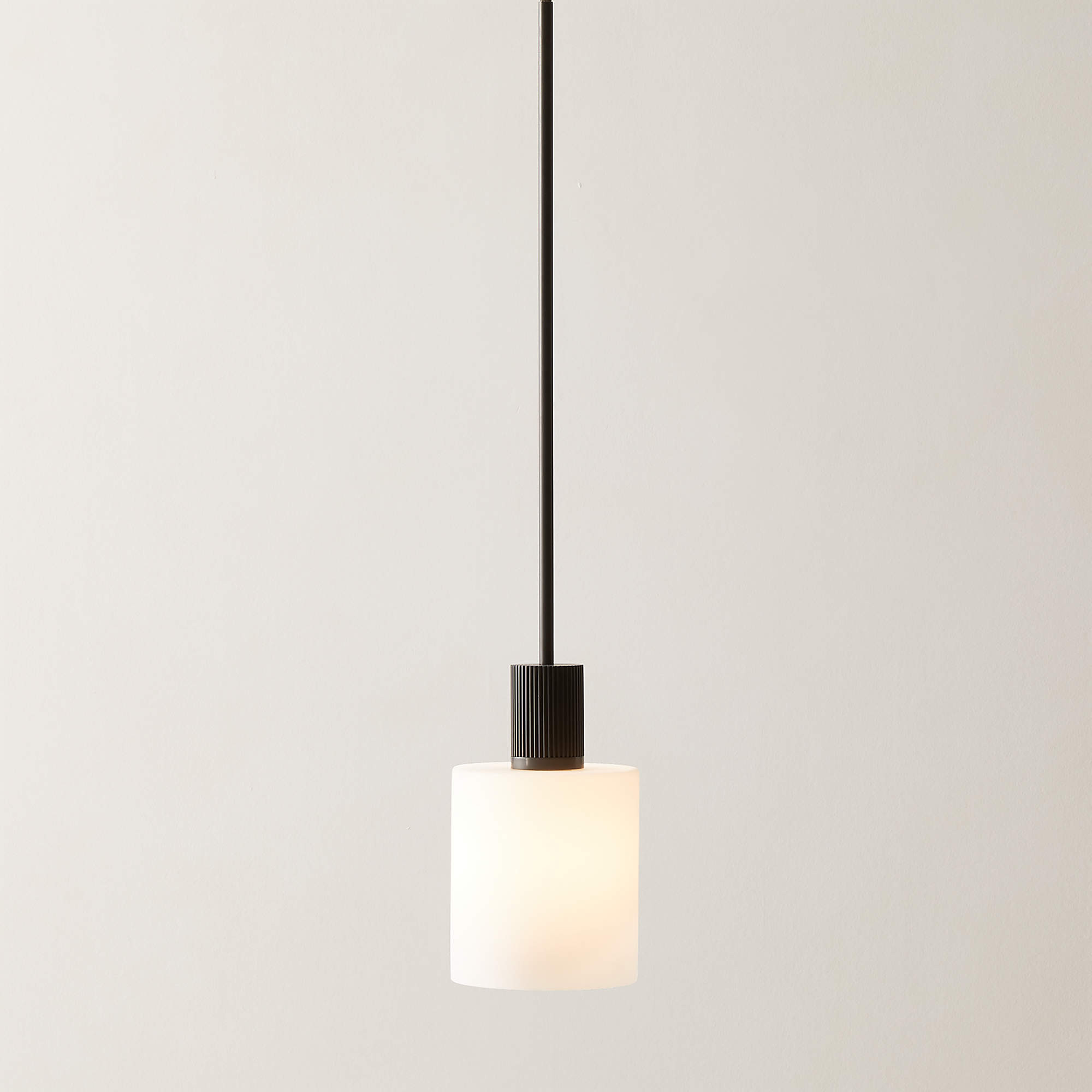 Mirabell Ribbed Blackened Brass Pendant Light + Reviews | CB2 | CB2