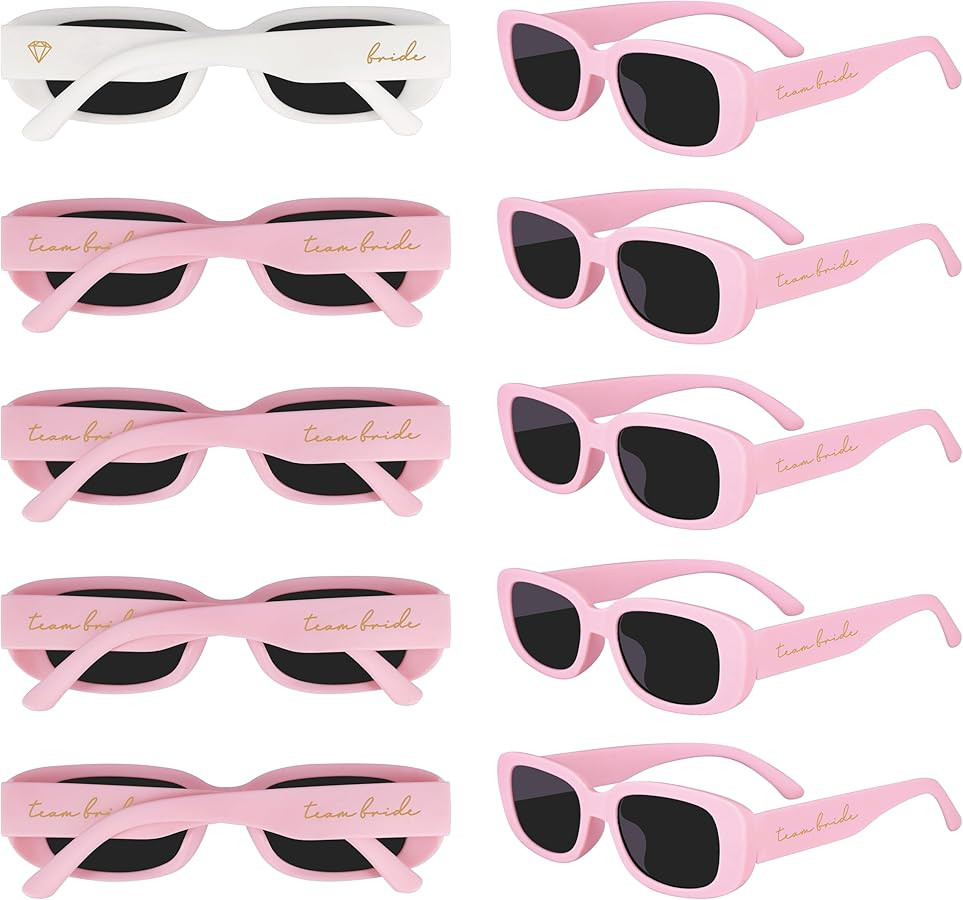 LotsBuyLots 10 Pack Retro Rectangle Sunglasses Women Vintage Square Glasses for Bachelorette Part... | Amazon (US)
