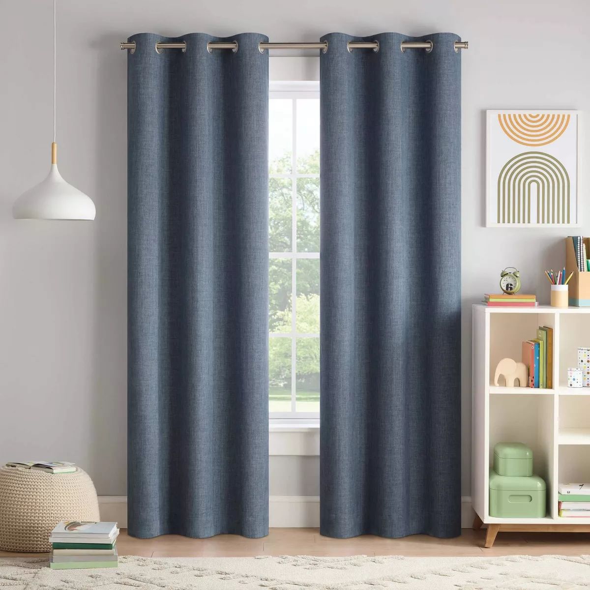 Kids' 100% Blackout Chambray Grommet Curtain Panel - Eclipse | Target