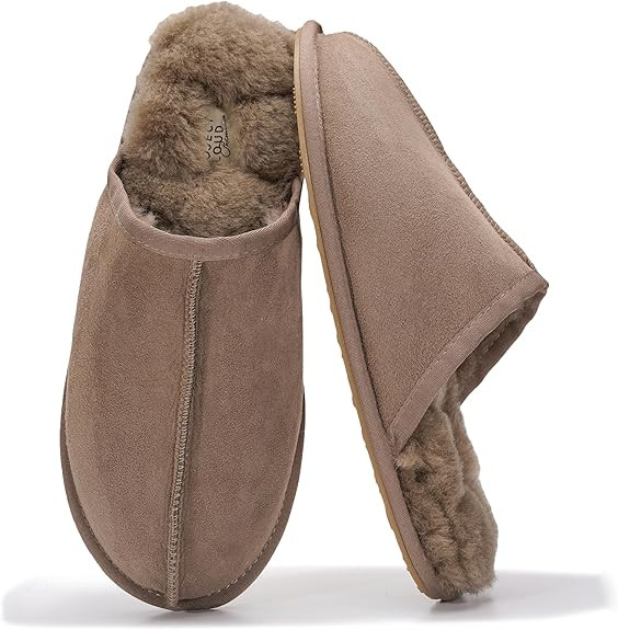 Project Cloud Mens Slippers 100% Genuine Leather with Ultra Soft Memory Foam Insole Scuff House S... | Amazon (US)