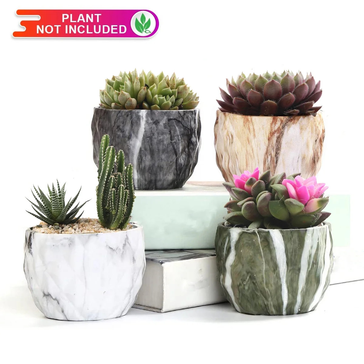 Modern Style Marbling Ceramic Flower Pot Succulent/Cactus Planter Pots Container Bonsai Planters ... | Walmart (US)