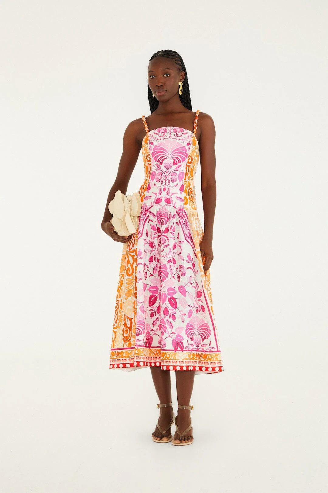 Off-White Santorini Euroflax Premium Linen Midi Dress | FARM Rio | FarmRio (US)