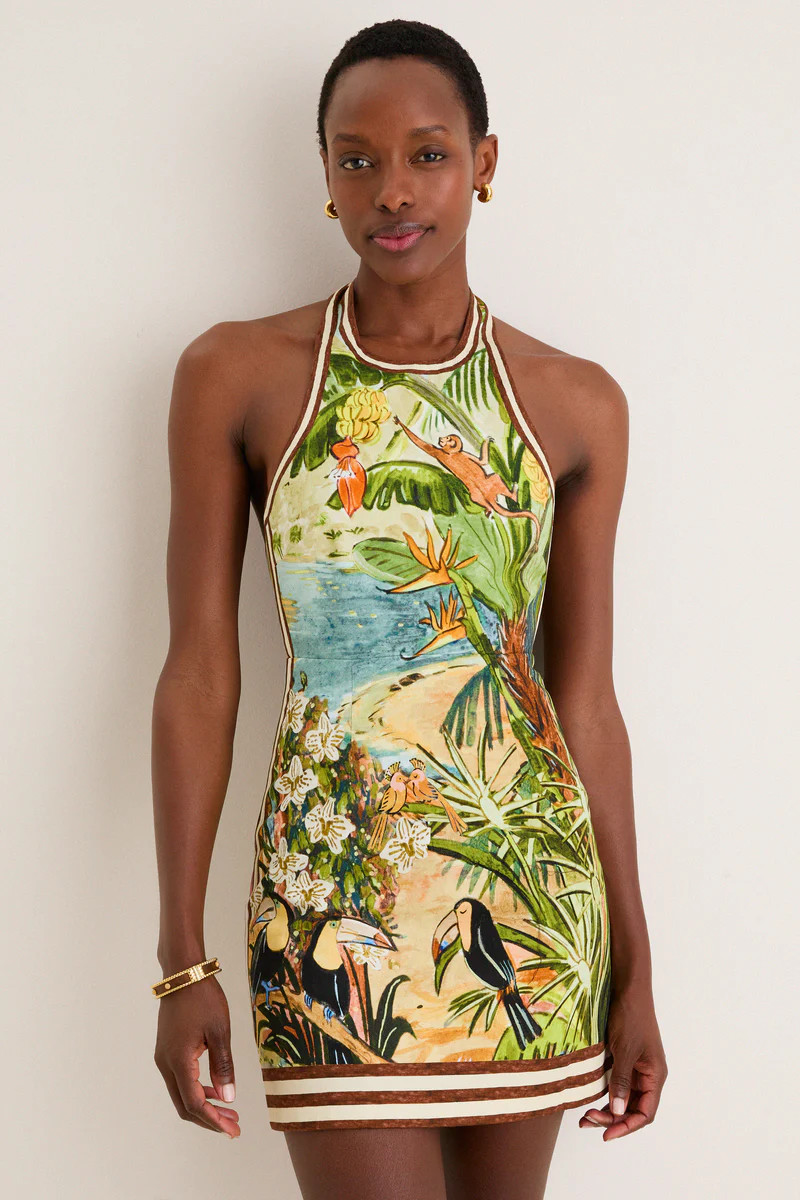 Multi Toucan Tango Halter Mini Dress | Tuckernuck (US)