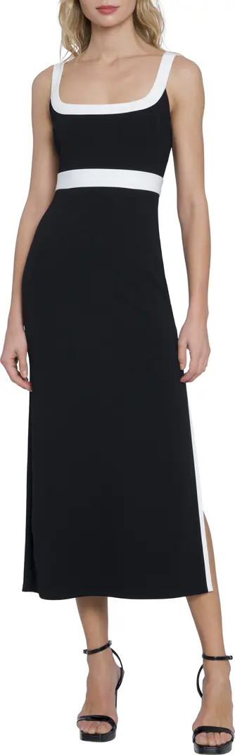 Contrast Trim Sleeveless Midi Dress | Nordstrom Rack