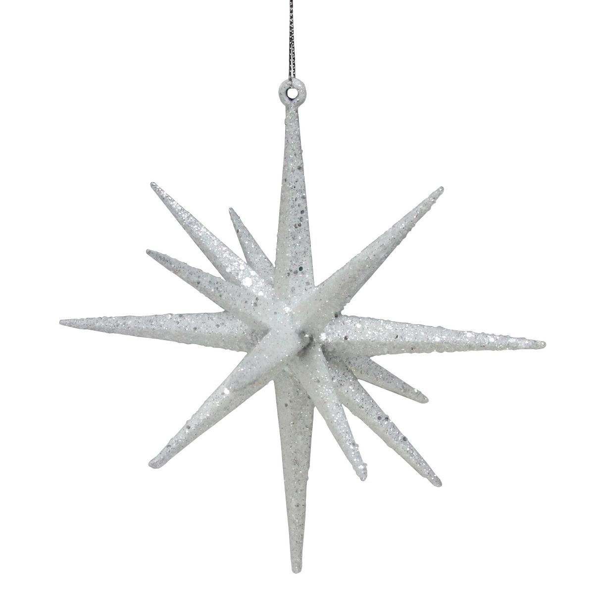 Northlight 6" White Glittered Starburst Christmas Ornament | Target
