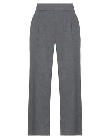 Manila Grace Woman Pants Grey Size 10 Linen, Polyester, Cotton | YOOX (US)