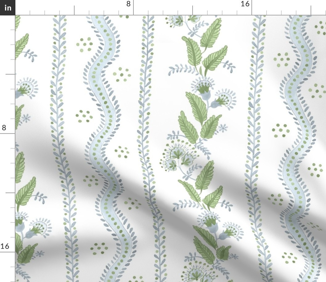 2518Soft Blue and greens on white Fabric bydanika_herrick | Spoonflower