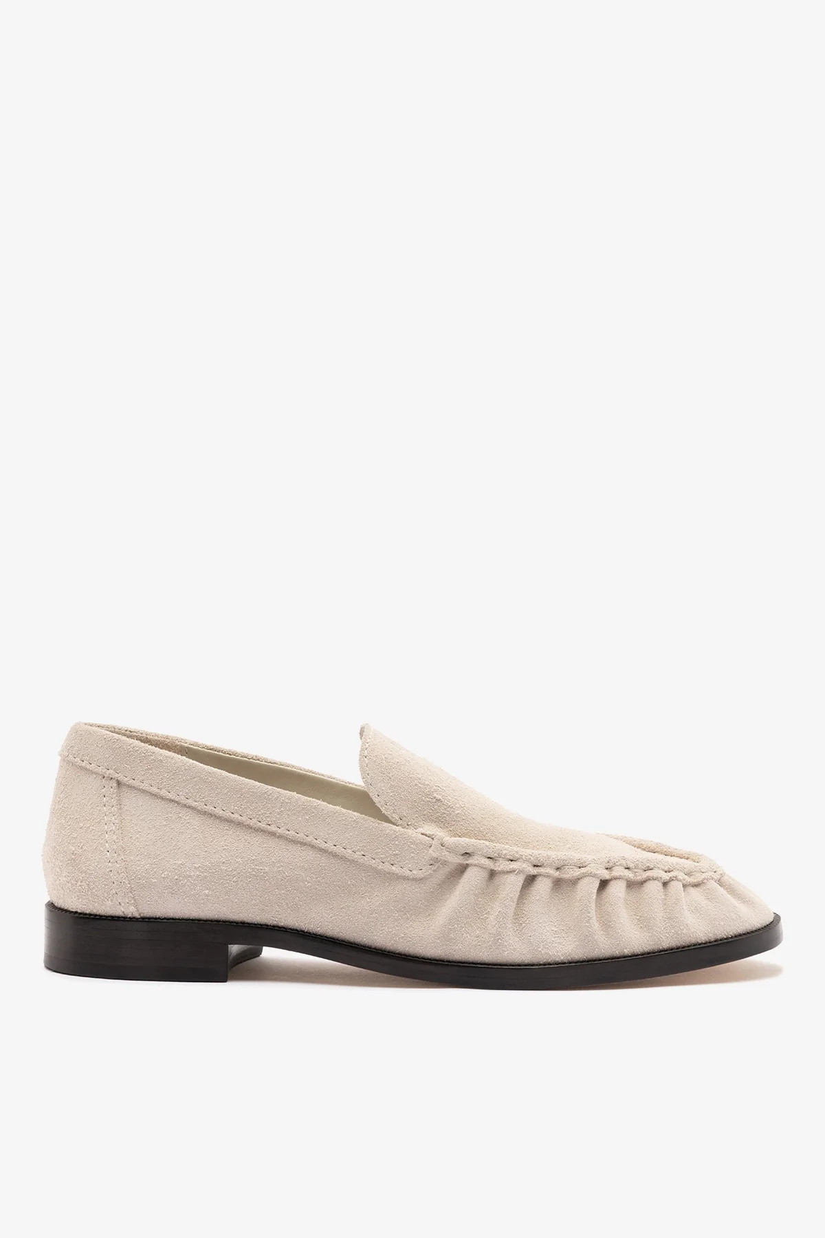 Margaux Loafer In Mushroom Grey Suede | Larroude