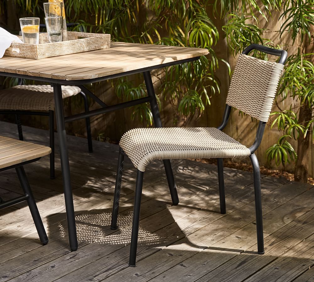 Tulum Wicker Patio Stacking Outdoor Dining Chair | Pottery Barn (US)