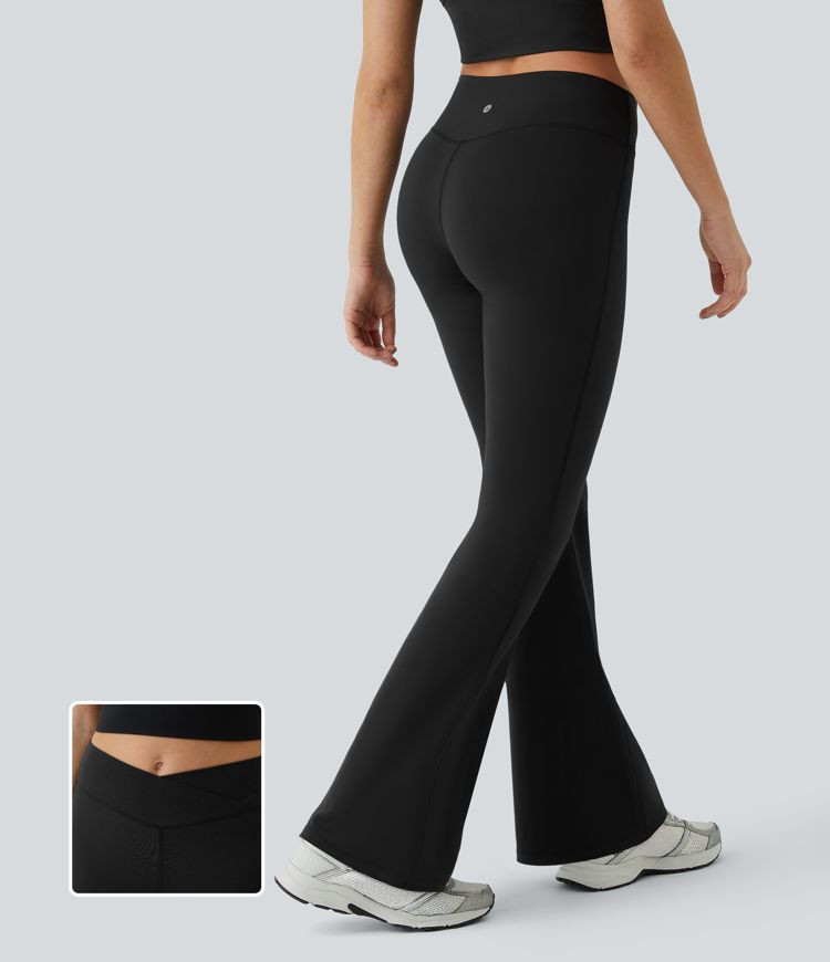 Women’s High Waisted Crossover Flare Yoga Leggings - Halara | HALARA