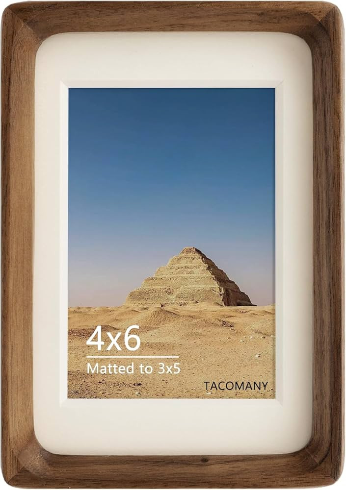 Natural Wood Photo Frames Inspired Tabletop Picture Frame with Mat, Vertical or Horizontal Display (Walnut, 4x6 matted to 3x5) | Amazon (US)