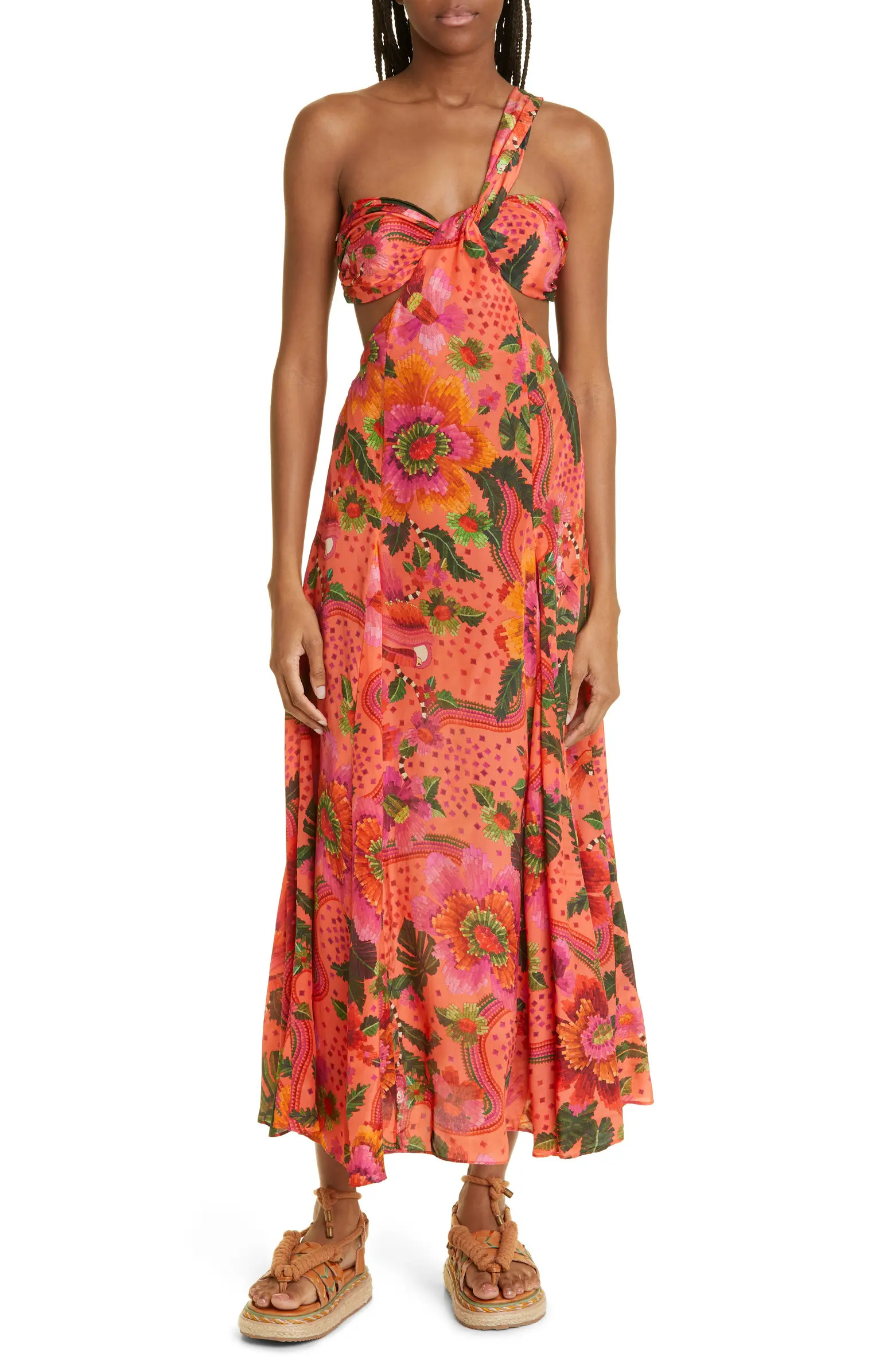 Blooming Garden Floral One-Shoulder Maxi Dress | Nordstrom