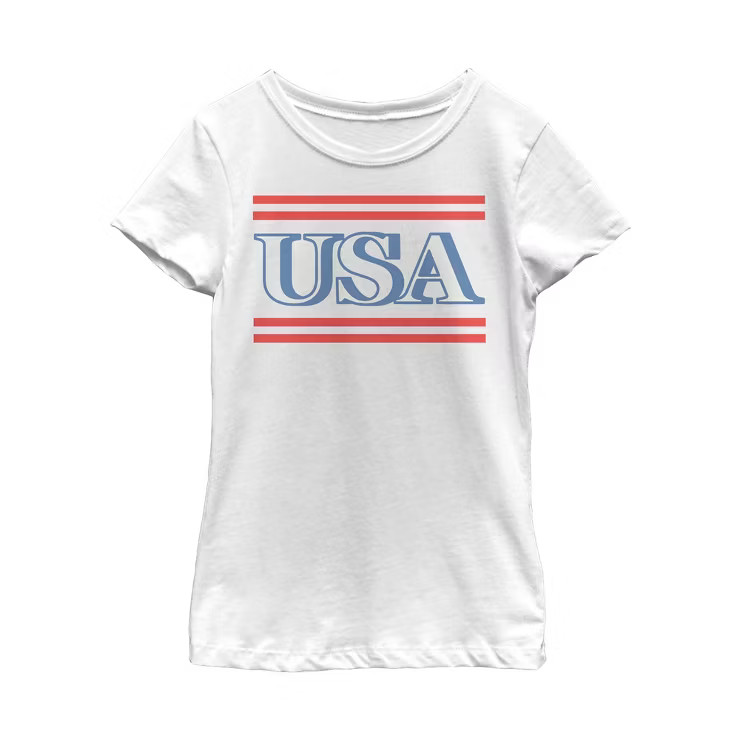 Girl's Lost Gods Fourth of July  USA Stripe T-Shirt | Target