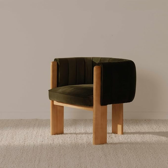 Maddox Accent Chair, 70s-Inspired Tones, Sculptural Design, Truly Olive Green | Amazon (US)