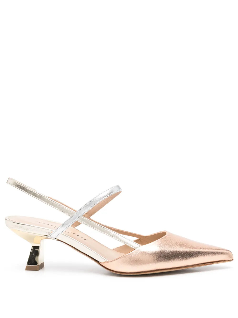 Roberto Festa 50mm Amai Slingback Pumps | Gold | FARFETCH UK | Farfetch Global