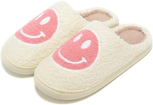 Retro Fuzzy Face Slippers for Women Men, Retro Soft Fluffy Warm Home Non-Slip Couple Style Casual... | Amazon (US)