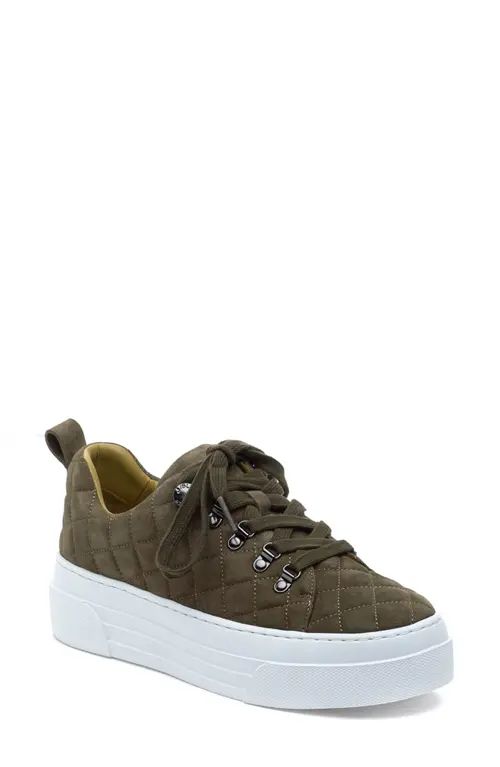 J/SLIDES NYC JSlides Aimee Quilted Platform Sneaker in Khaki Suede at Nordstrom, Size 6 | Nordstrom