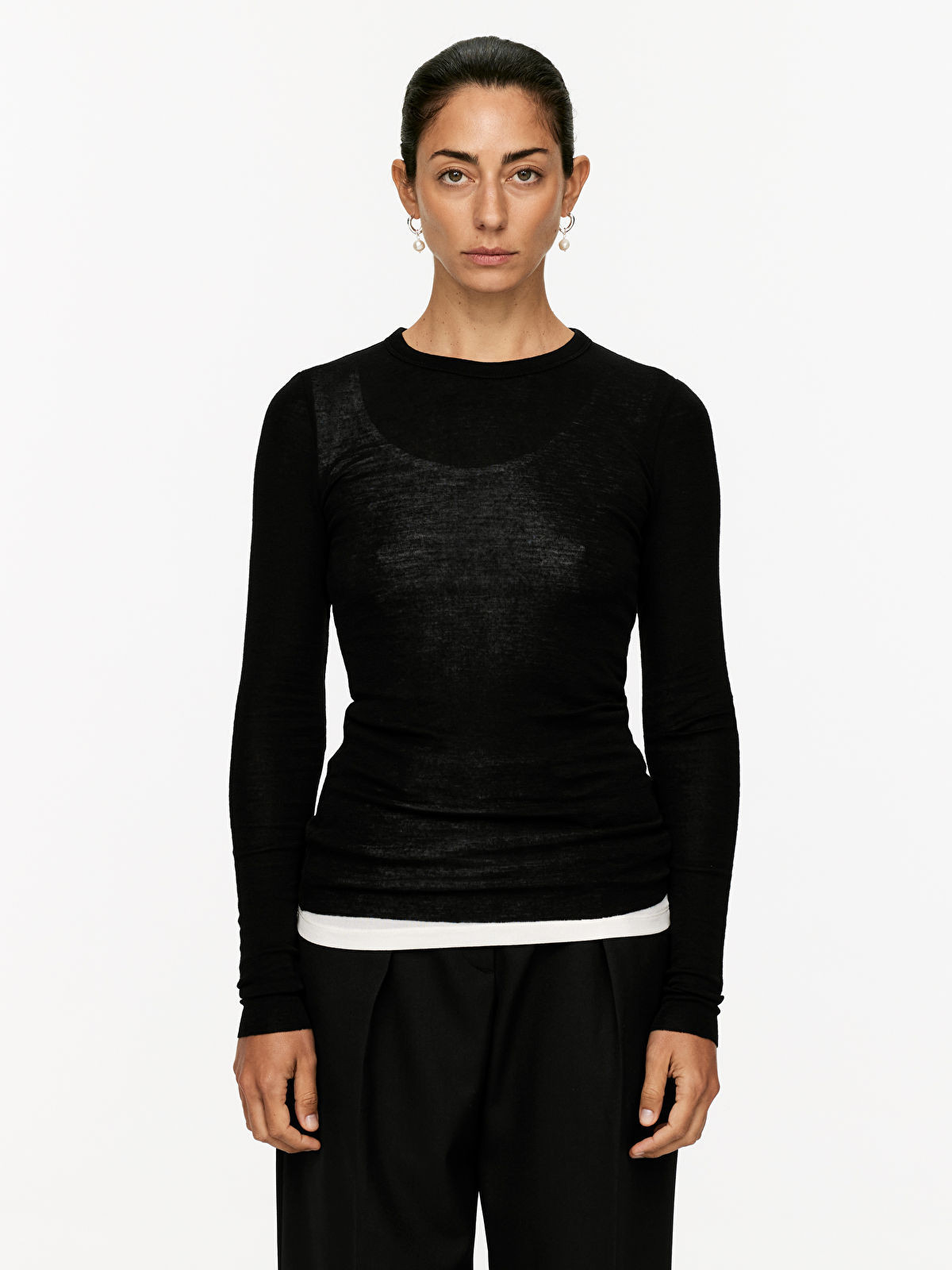 Long-Sleeved Merino Top | Arket UK