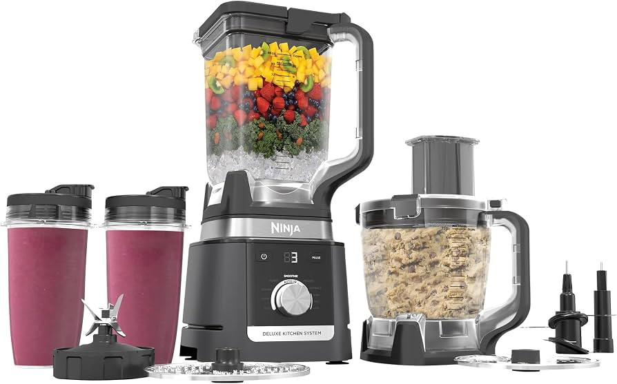 Ninja (Refurbished) CO905KS Deluxe Kitchen System, 1600 WP Auto-IQ Base, 88-oz. Picther, 9-cup De... | Amazon (US)
