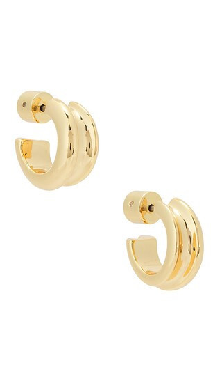Jenny Bird Mini Lennon Hoops in Metallic Gold. | Revolve Clothing (Global)
