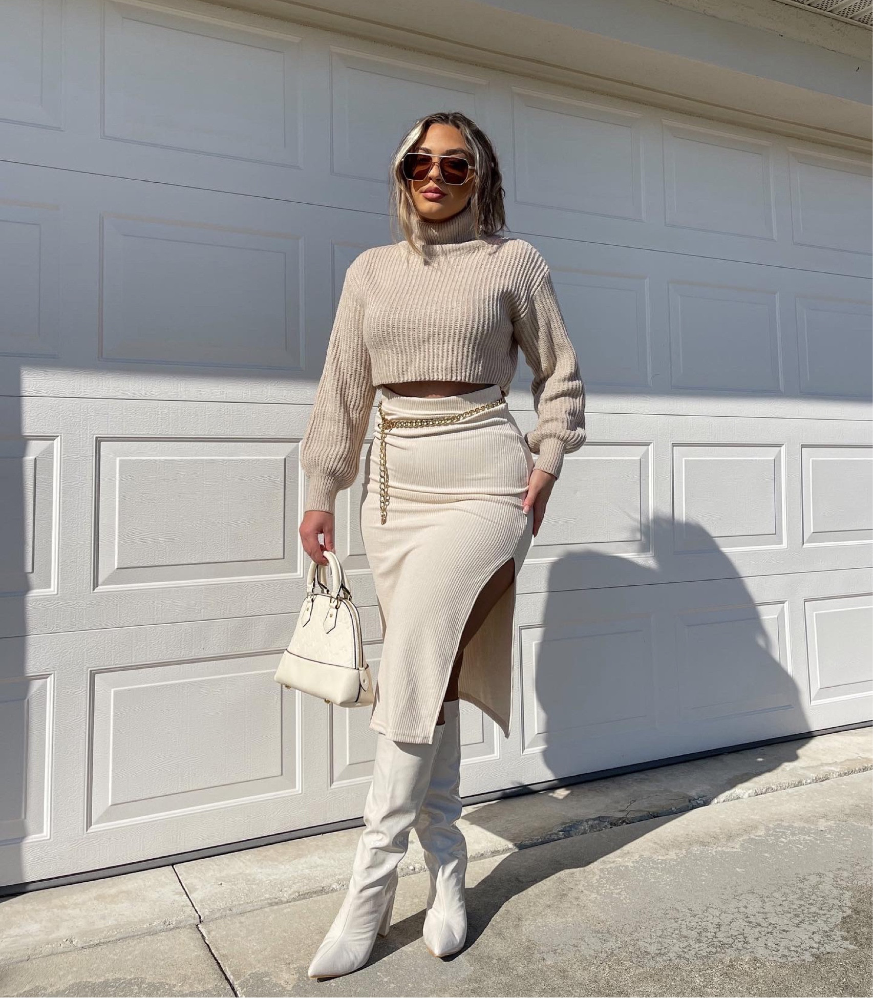Neutral, winter look - discount code: BYNICOLEMADDIE (top medium, skirt large)

#LTKunder50 #LTKSeasonal #LTKstyletip