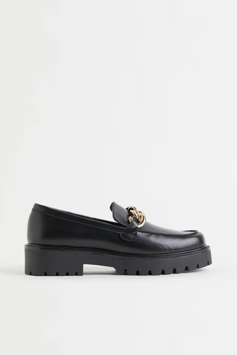 Chain-detail leather loafers | H&M (UK, MY, IN, SG, PH, TW, HK, KR)