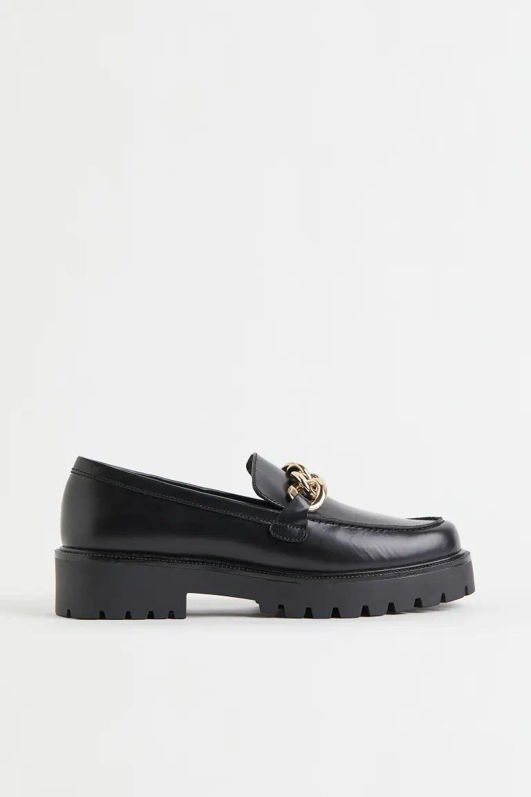 Chain-detail leather loafers | H&M (UK, MY, IN, SG, PH, TW, HK)