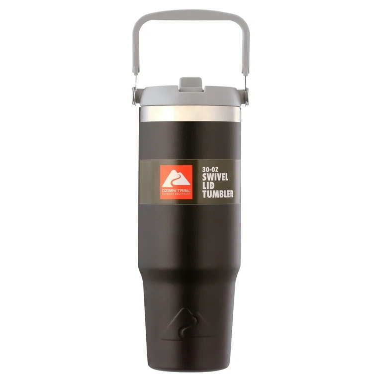 Ozark Trail 30 oz Insulated Stainless Steel Tumbler with Swivel Handle, Black | Walmart (US)