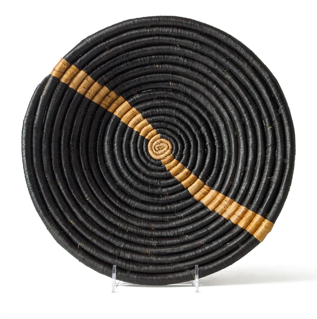 Large Banana Striped Black Bowl | Megan Molten