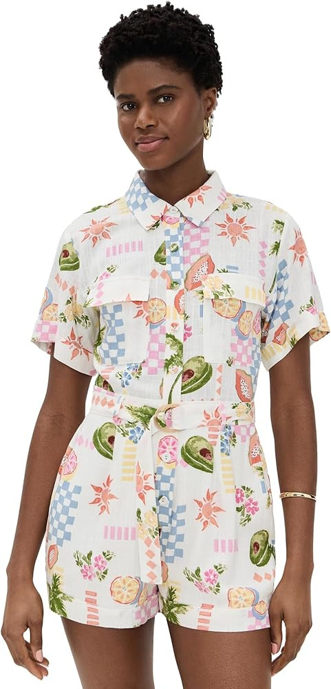 Women's Gracie Belted Romper | Amazon (US)