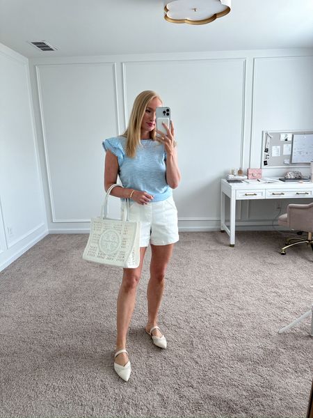 Love this cute and casual outfit for a day of shopping! Wearing size small in the top and size medium in the shorts. Summer outfits // casual outfits // white shorts // summer bags // Nordstrom finds // Nordstrom fashion // Nordstrom shoes 

#LTKStyleTip #LTKSeasonal