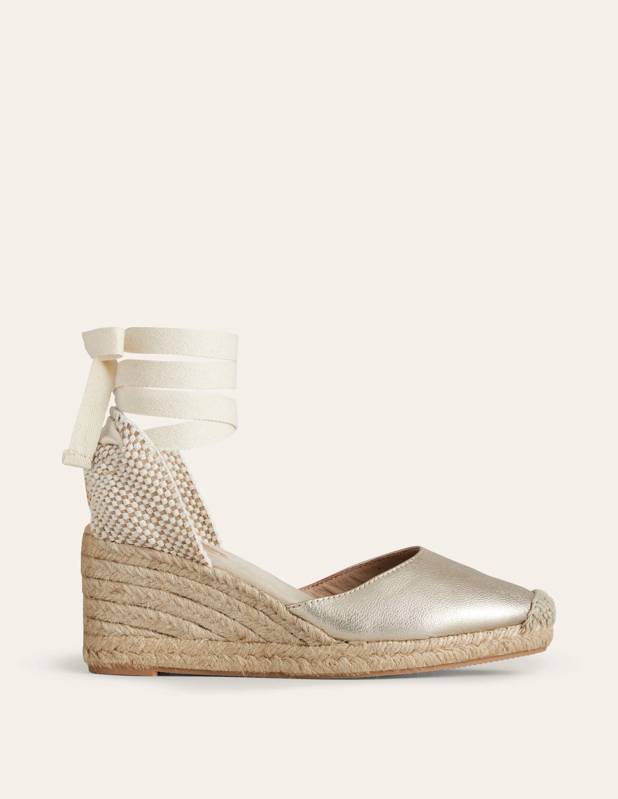 Cassie Espadrille Wedge-Gold | Boden UK