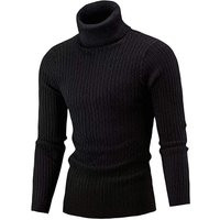Men's Fine-Knit Black Turtleneck Sweater Perfect For Casual Or Formal Events | Six Colors - Black, B | Etsy (US)