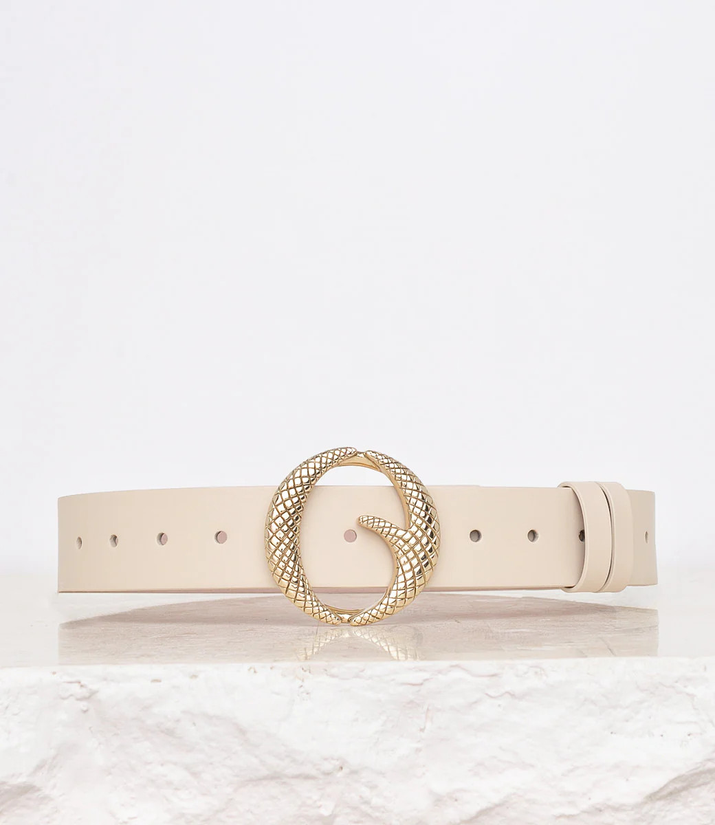 Classic Brass & Cream Belt | Clinch Belts
