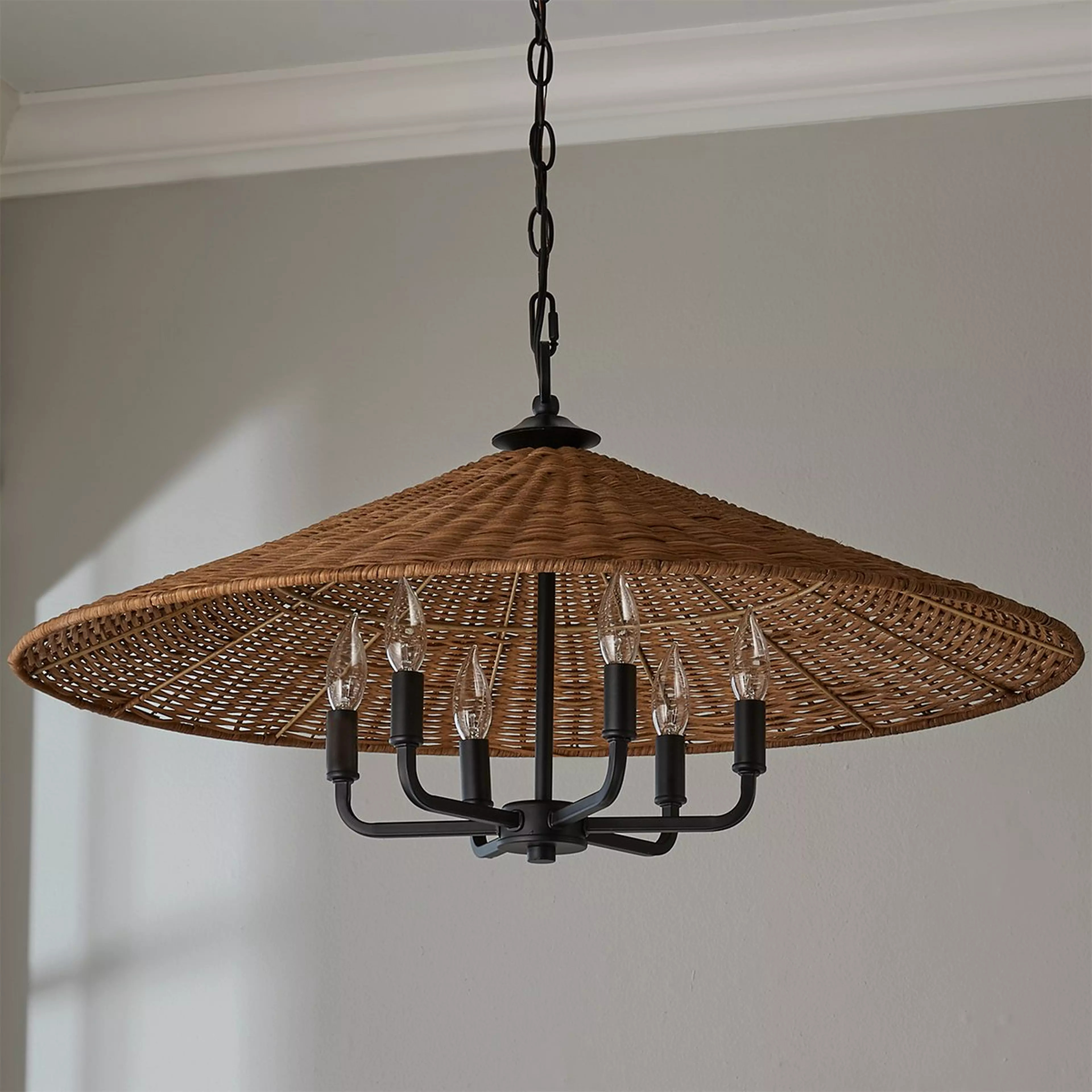 Rattan Shade Chandelier | Shades of Light