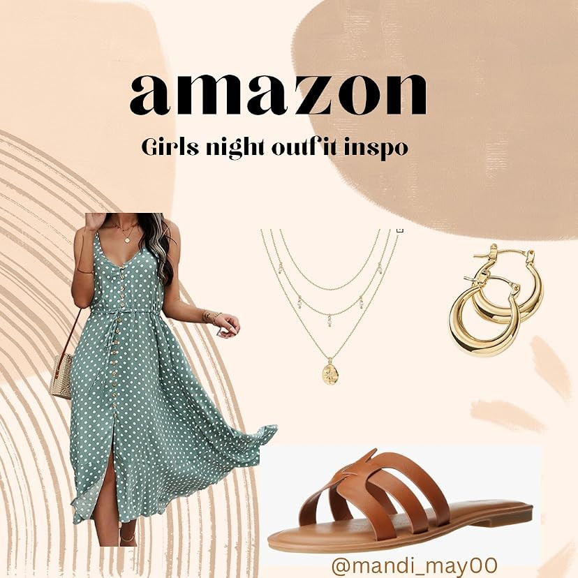 BROVAVE Women's 2023 Summer Casual Boho Sundress Polka Dot Spaghetti Strap V Neck Flowy Midi Dres... | Amazon (US)