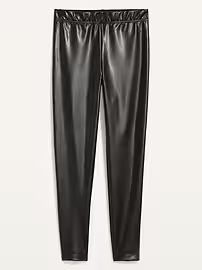 High-Waisted Faux-Leather Panel Leggings For Women | Old Navy (US)