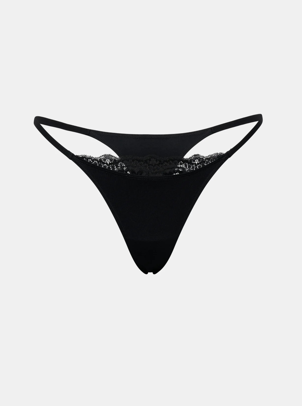 Everyday Cotton Lace Thong | Black | saint sass | Saintsass