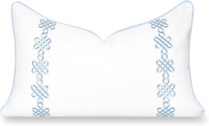 Hofdeco Premium Grandmillennial Patio Indoor Outdoor Lumbar Pillow Cover Only, 12"x20" Water Repe... | Amazon (US)