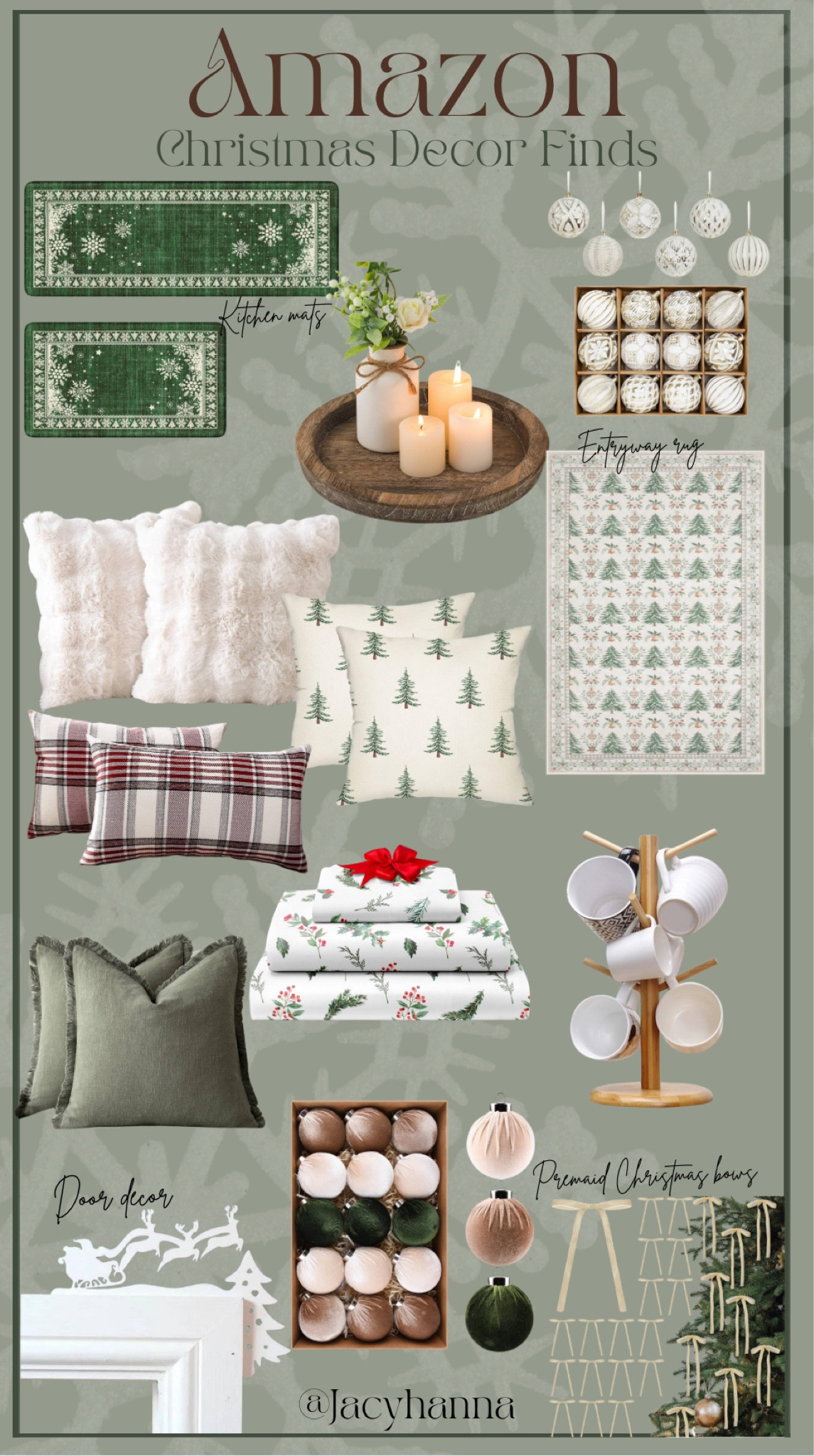 Amazon Christmas decor 🌲








Amazon finds, Christmas decorations, kitchen runner, holiday bedding, mug holder, entryway runner, Christmas tree ornaments, apartment decor 

#LTKSeasonal #LTKGiftGuide #LTKHoliday