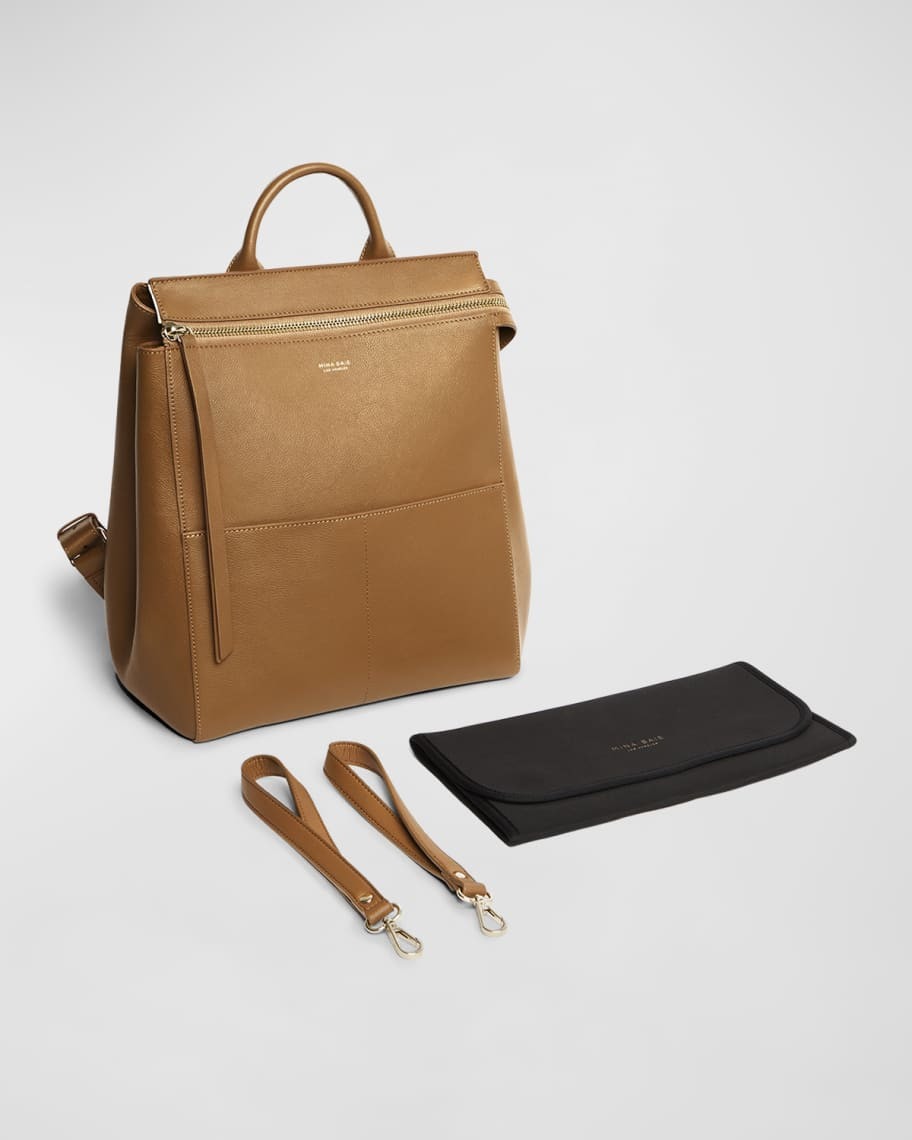Mina Baie Harper Midi Leather Bundle Diaper Backpack | Neiman Marcus