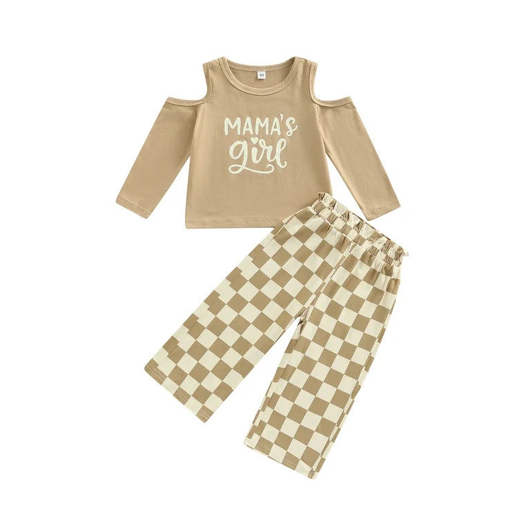 Bagilaanoe 2Pcs Toddler Baby Girl Short Pants Set 1-6 Years Mama's Girl Letters Print Off-the-sho... | Walmart (US)